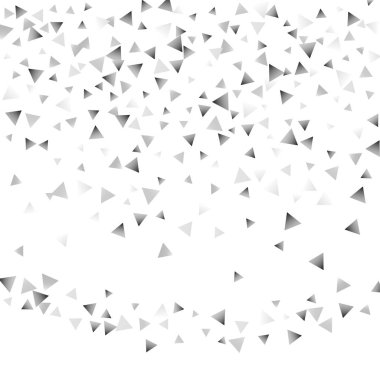 Beyaz bir arka plan üzerinde gümüş konfeti üçgen.