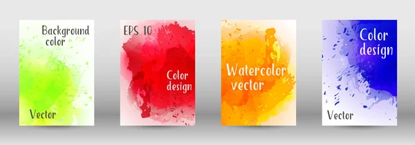 Design-Cover mit einem Bild von Aquarell-Spray. — Stockvektor