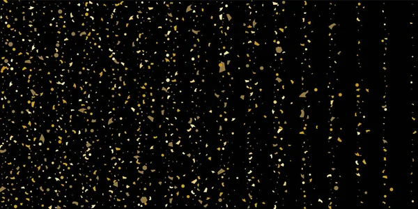 Glitter of golden particles of confetti on a black — Stock Vector