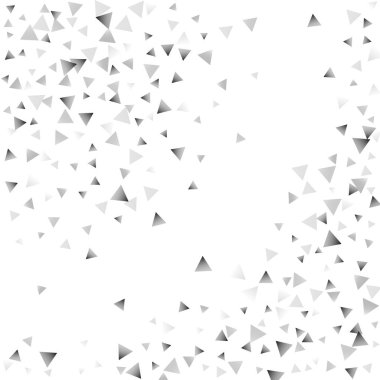 Beyaz bir arka plan üzerinde gümüş konfeti üçgen.