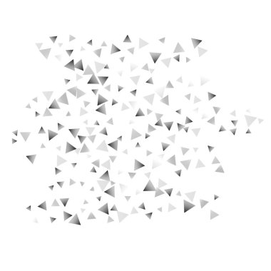 Beyaz bir arka plan üzerinde gümüş konfeti üçgen.