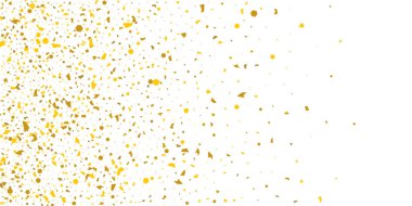 Beyaz arka planda altın parıltılı konfeti.