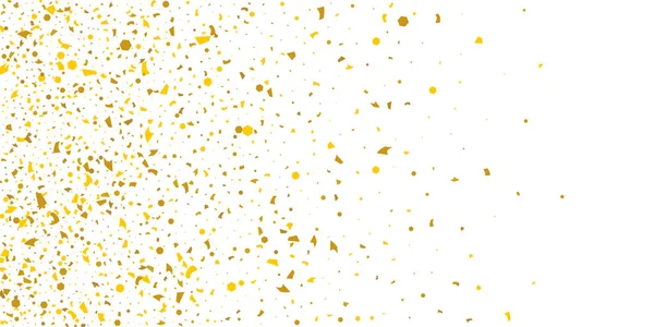 Goldenes Glitzerkonfetti auf weißem Hintergrund. — Stockvektor