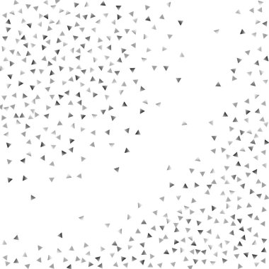 Beyaz bir arka plan üzerinde gümüş konfeti üçgen.