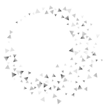 Beyaz bir arka plan üzerinde gümüş konfeti üçgen.