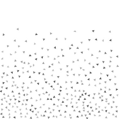 Beyaz bir arka plan üzerinde gümüş konfeti üçgen.