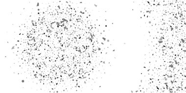 Beyaz arka planda gümüş simli konfeti.