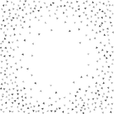 Beyaz bir arka plan üzerinde gümüş konfeti üçgen.