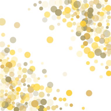 Beyaz zemin üzerine altın nokta konfeti.
