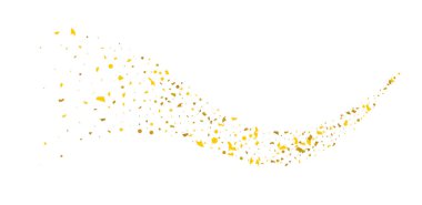 Beyaz arka planda altın parıltılı konfeti.