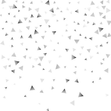Beyaz bir arka plan üzerinde gümüş konfeti üçgen.