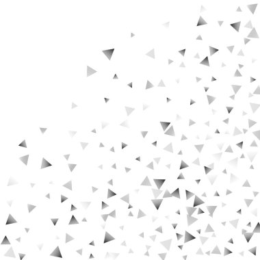 Beyaz bir arka plan üzerinde gümüş konfeti üçgen.