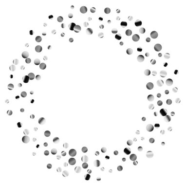 Beyaz bir arka plan üzerinde gümüş konfeti.