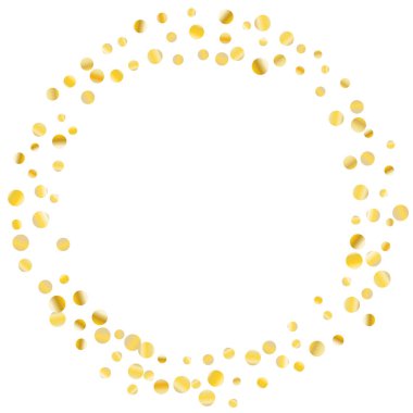 Beyaz zemin üzerine altın konfeti.