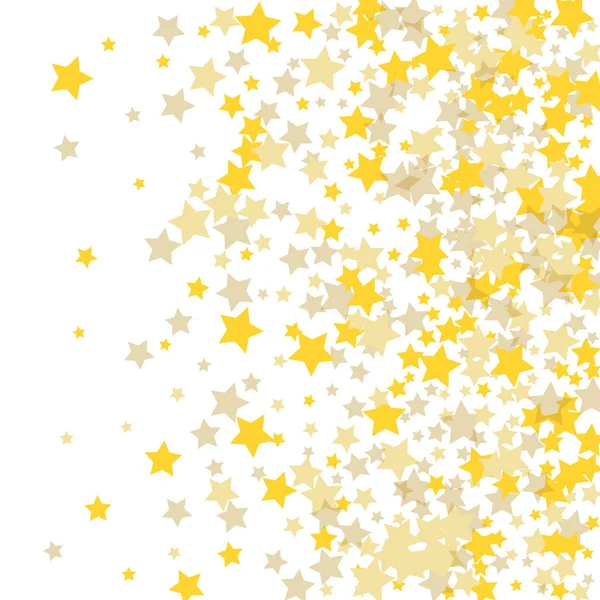 Golden scattered chaotically confetti-stars — Stock Vector