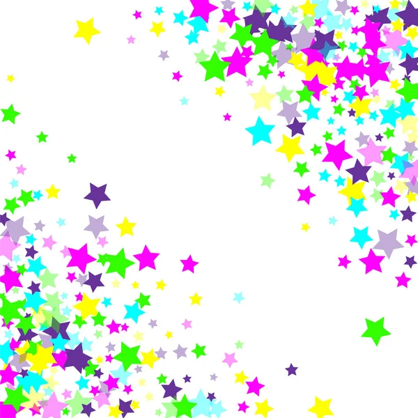Çok renkli sabit yıldız konfeti — Stok Vektör