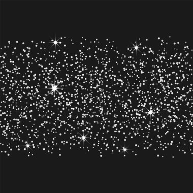 Siyah bir zemin üzerine gümüş konfeti.