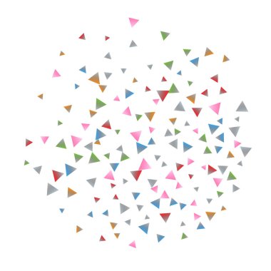 Beyaz zemin üzerine konfeti üçgenler.