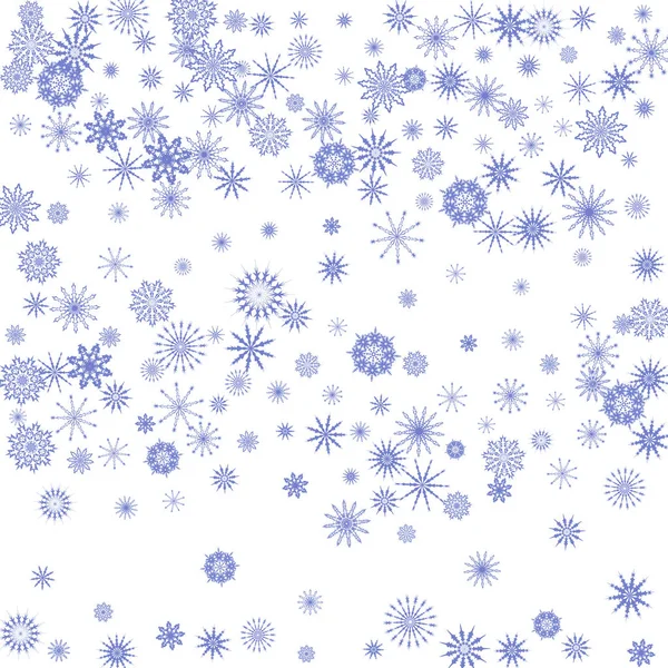 Beyaz arkaplanda mavi kar taneleri. 