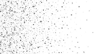 Beyaz arka planda gümüş simli konfeti.