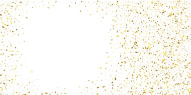 Beyaz arka planda altın parıltılı konfeti.