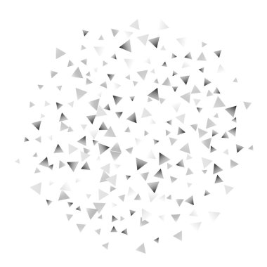 Beyaz bir arka plan üzerinde gümüş konfeti üçgen.