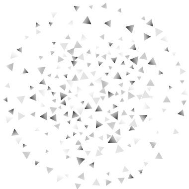 Beyaz bir arka plan üzerinde gümüş konfeti üçgen.