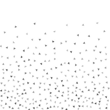 Beyaz bir arka plan üzerinde gümüş konfeti üçgen.