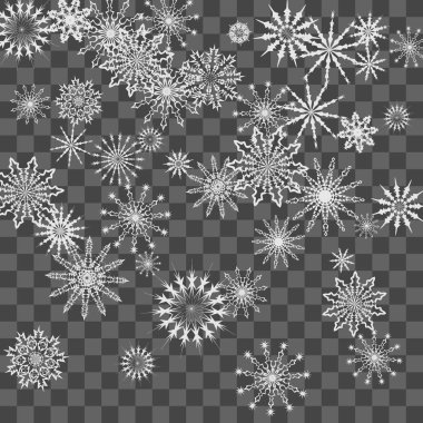 Yılbaşı ve yeni yıl arkaplanı kar taneleriyle