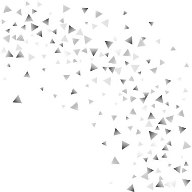 Beyaz bir arka plan üzerinde gümüş konfeti üçgen.