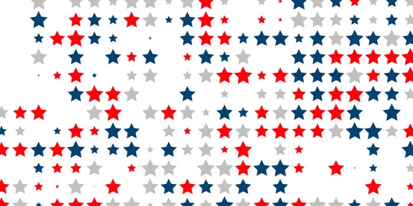 Abstrakter Hintergrund aus roten, blauen, weißen Sternen — Stockvektor
