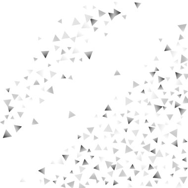 Beyaz bir arka plan üzerinde gümüş konfeti üçgen.