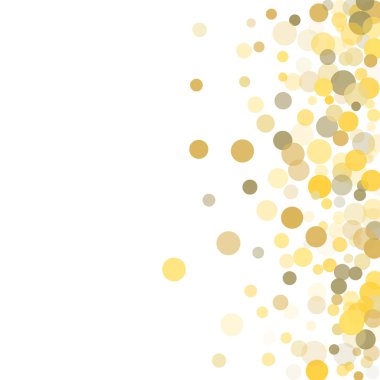 Beyaz zemin üzerine altın nokta konfeti.
