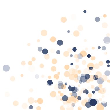 Altın, mavi konfeti şeffaf noktalar.