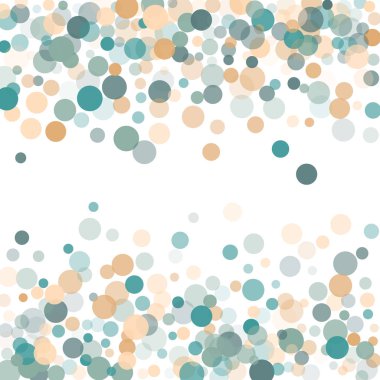 Beyaz arka plan konfeti şeffaf noktalar soyut.