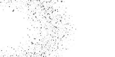 Beyaz arka planda gümüş simli konfeti.