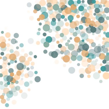 Arka plan beyaz altın ve mavi konfeti şeffaf noktalı. Farklı boyut ve renk unsurları. Tebrik kartları ve afiş, yılbaşı tasarım için arka plan için uygundur