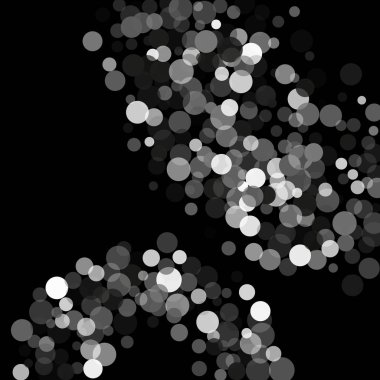  Siyah bir zemin üzerine gümüş glitter konfeti.