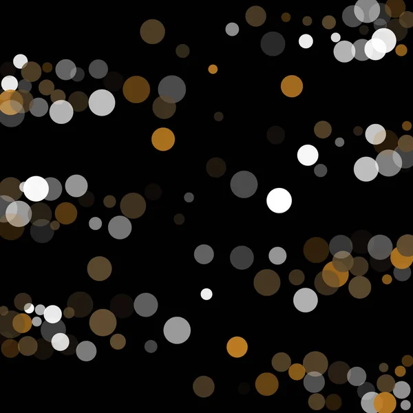 Gold, white and gray confetti transparent dots. — Stock Vector