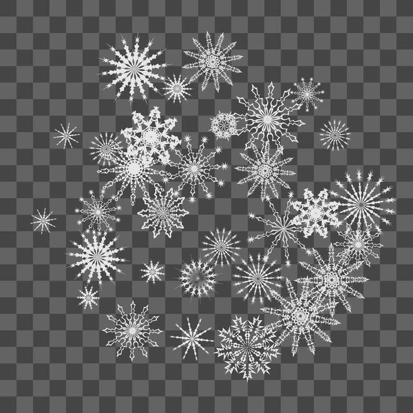 Jul och nytt år bakgrund med snöflingor — Stock vektor