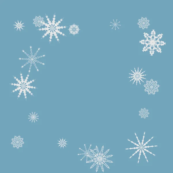 Düşen kar taneleri ile yeni yıl arka plan vektör — Stok Vektör