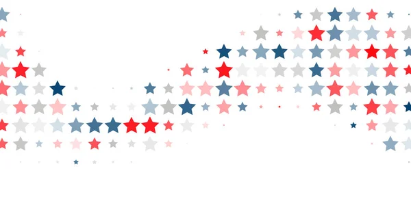 Abstraktní pozadí od červené, modré, bílé hvězdy — Stockový vektor