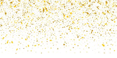 Beyaz arka planda altın parıltılı konfeti.