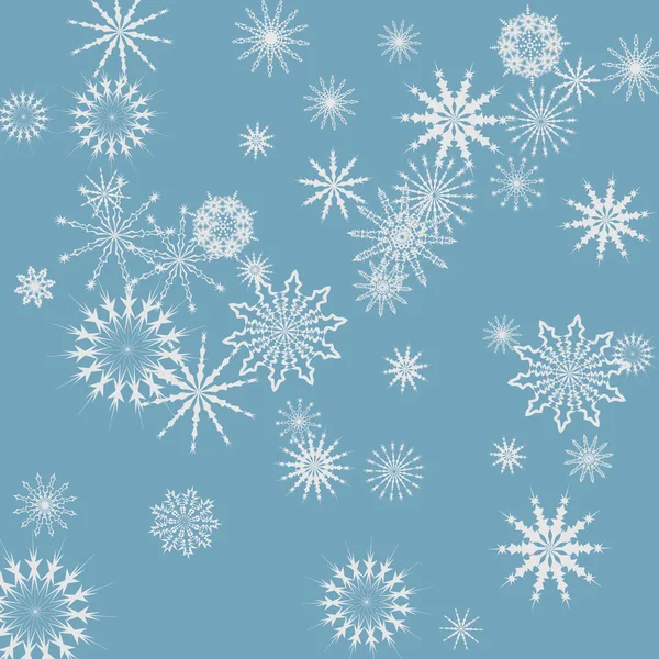 Nieuwjaar achtergrond vector met vallende sneeuwvlokken — Stockvector