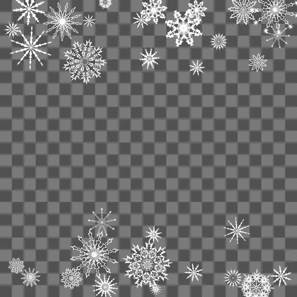 Fondo de Navidad y Año Nuevo con copos de nieve — Vector de stock