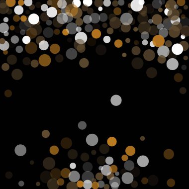 Altın, beyaz ve gri konfeti şeffaf noktalar.