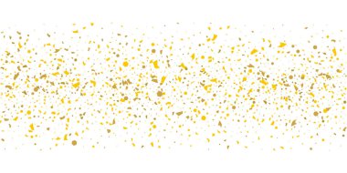 Beyaz arka planda altın parıltılı konfeti.