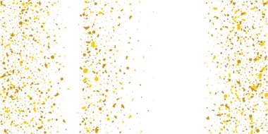 Beyaz arka planda altın parıltılı konfeti.