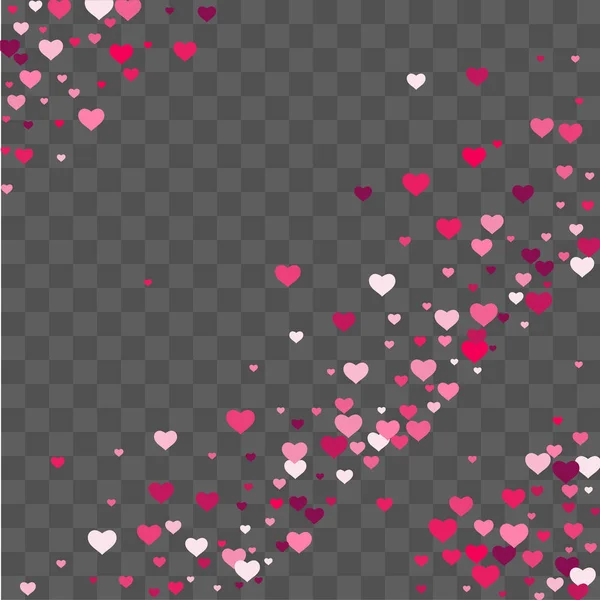 Hjärtat konfetti faller vackert i bakgrunden — Stock vektor