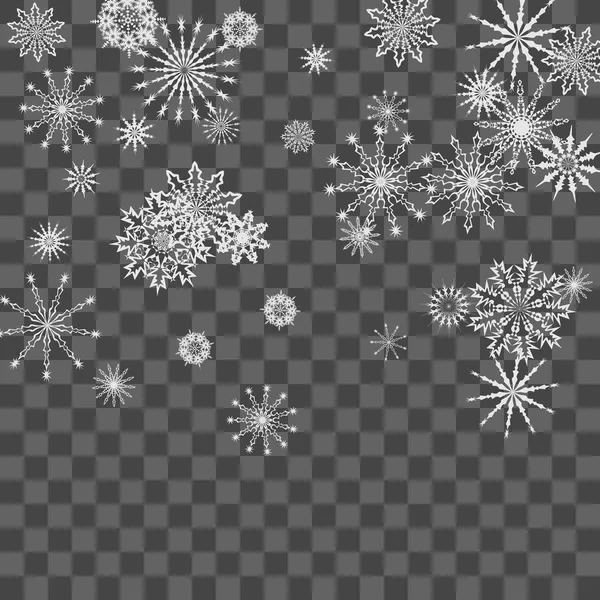 Χριστούγεννα και το νέο έτος φόντο με νιφάδες χιονιού — Διανυσματικό Αρχείο
